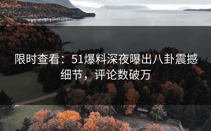 限时查看：51爆料深夜曝出八卦震撼细节，评论数破万