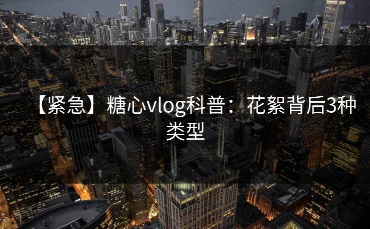 【紧急】糖心vlog科普：花絮背后3种类型